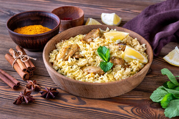 Canvas Print - Bowl of biryani