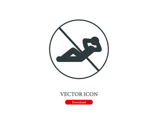 Poster - No resting vector icon.  Editable stroke. Linear style sign for use on web design and mobile apps, logo. Symbol illustration. Pixel vector graphics - Vector