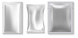 Wet wipe package. Sample pouch, silver sachet mockup. Disposable packet for napkin, isolated object. Foil sachet beauty sheet vector blank. Individual plastic packaging, empty blank