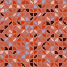 Orange Shapes Pattern. Abstract Seamless Shapes Pattern.