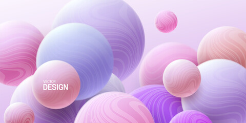 Poster - Abstract background with 3d dynamic spheres