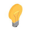 Electrical light bulb icon in isometric view. Vector illustration isolated on white background.