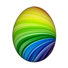 Poster - 3d textured multicolored Easter egg on a white background. Easter holiday. Rendering. Religious rite.