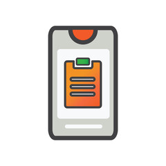 Poster - smartphone with task illustration. smartphone illustration. Flat vector icon.