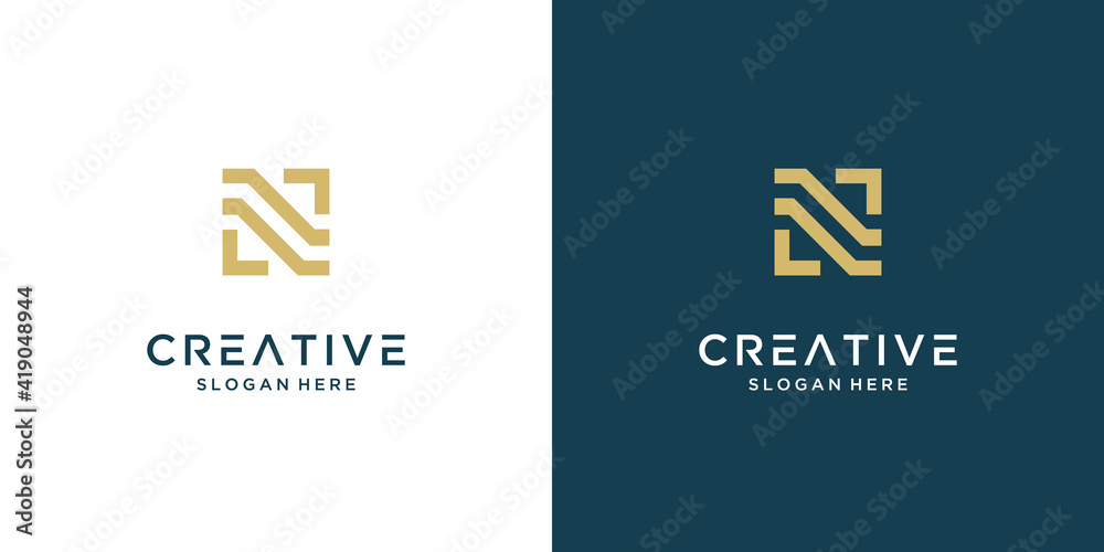Minimalist elegant golden letter N logo design Stock Vector | Adobe Stock