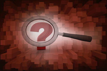 Poster - 3d rendering question mark search