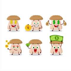 Wall Mural - Honey fungus cartoon character with cute emoticon bring money