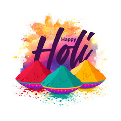 Indian Festival of Colours, Happy Holi celebration design.