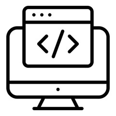 An icon design of web coding, editable vector