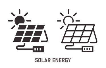 Poster - solar energy icon on white background. vector illustration.