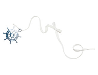 Wall Mural - steering wheel on white laces