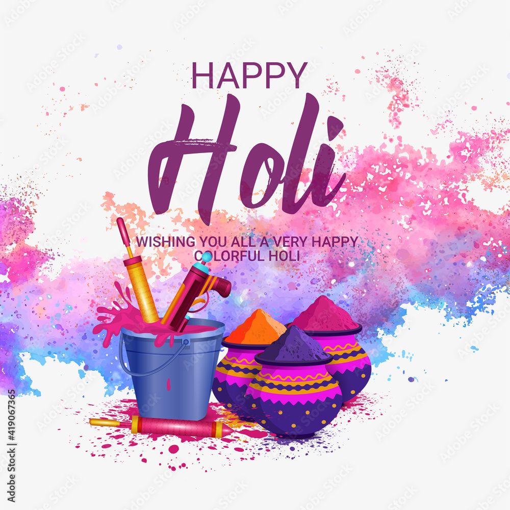 happy holi in hindi wallpaper