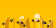 Leinwandbild Motiv Yellow skateboard or skating surf board on vibrant color background with extreme lifestyle. 3D rendering.