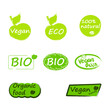 © Olessya - Set of vector emblem with inscriptions vegan, eco, bio, organic
