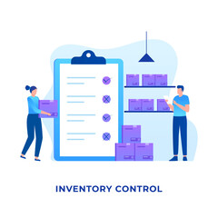 Wall Mural - Flat design of inventory control concept. Illustration for websites, landing pages, mobile applications, posters and banners