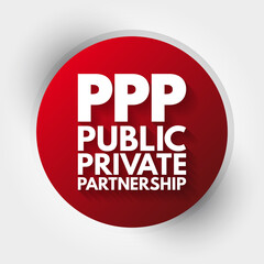 Aufkleber - PPP - Public Private Partnership acronym, business concept background