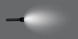 Fototapeta  - flashlight on a transparent background. Shine.lighting the space.metal.