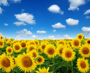 Wall Mural - golden summer sunflower in the sun