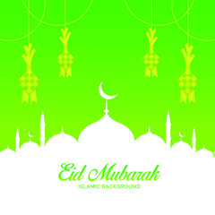 Wall Mural - Stock Vector Eid Mubarak Greeting Background