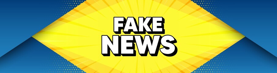 Wall Mural - Fake news symbol. Modern background with offer message. Media newspaper sign. Daily information. Best advertising abstract banner. Fake news badge shape. Abstract yellow background. Vector