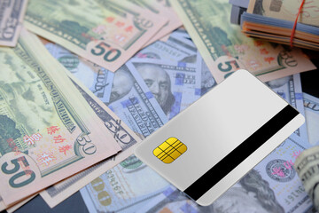 Poster - Holding credit card and finance and investment concept
