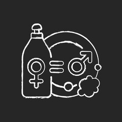 Poster - Division of domestic labour chalk white icon on black background. Struggle for the rights of women. No domestic slavery. Establishing social justice. Isolated vector chalkboard illustration