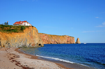 Wall Mural - Quebec; Canada- june 25 2018 : coast of Perce in Gaspesie