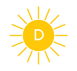 Wall Mural - sun icon, vitamin d concept. vector illustration.
