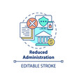 © bsd studio - Reduced administration concept icon. Improve the quality of legislation idea thin line illustration. Security management. Vector isolated outline RGB color drawing. Editable stroke