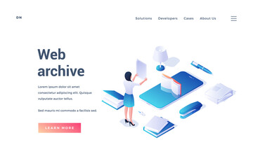 Poster - Banner of website with web archive service