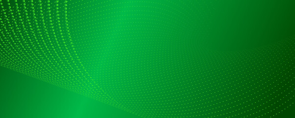 Wall Mural - abstract green gradient vector banner. halftone dotted minimal contemporary long background