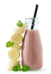 Canvas Print - bottle of banana smoothie