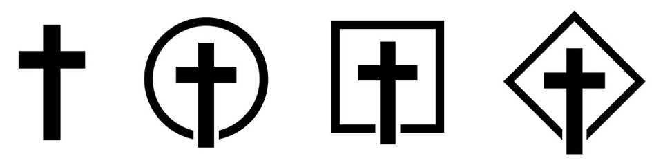 Wall Mural - christian cross icon. set of geometric church logos. vector illustration.