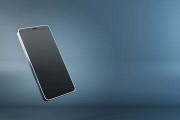 Aufkleber - Black modern smartphone display with copyspace for your logo at abstract background. Mockup