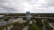 Hollywood Florida Water Tower Aerial Drone Video