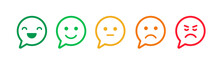 Feedback Emoji Icons Vector Design. Bad And Good Review. Happy And Sad Reaction.