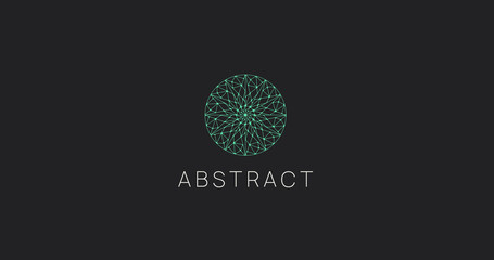 Aufkleber - Abstract geometric data science logo icon. Polygonal logotype.