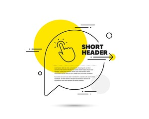 Poster - touchpoint line icon. speech bubble vector concept. click here sign. touch technology symbol. touchp