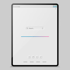 Poster - Tablet search icon. Web template for concept design. Web search concept. Digital technology. Business design.