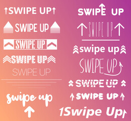 Poster - Vector swipe up icon set isolated on background for stories design blogger, scroll pictogram. Arrow up logo. 10 eps Black swipe up vector