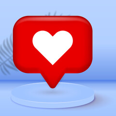 Poster - Notifications icon. Like icon vector. 3d social media Like vector icon. symbol for web site Computer and mobile vector.