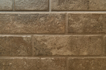 Poster - background of brown brick wall, top view