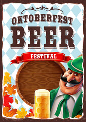 Wall Mural - man with beer oktoberfest flyer