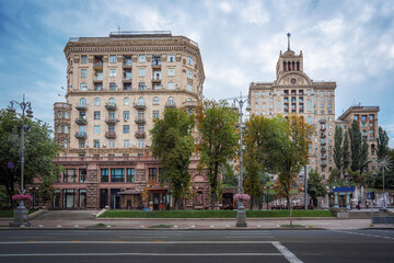 Stalinist style architecture buildings at Khreshchatyk Street - Kiev, Ukraine - Kiev, Ukraine