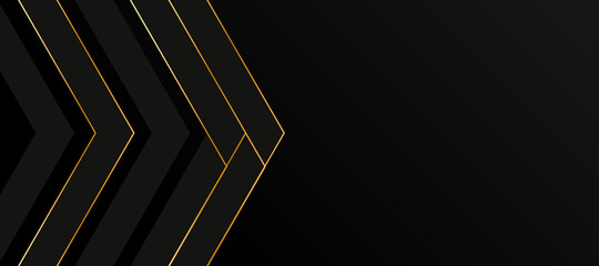 Poster - Abstract black and gold background style. Trendy modern geometric futuristic background. Vector