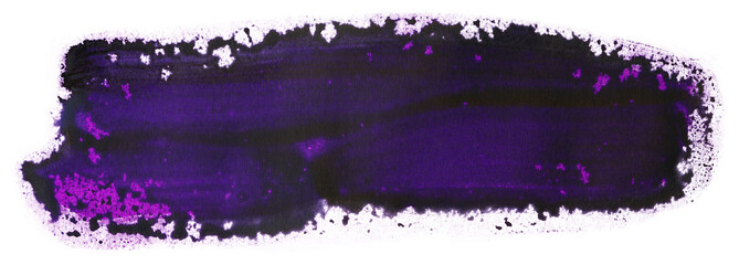 Purple watercolor stain on a white background. Element