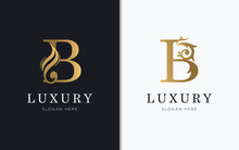 Luxury Letter B With Gold Color Logo Template