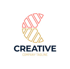 Fototapete - creative color letter c group logo design. Letter C Logo Monogram design
