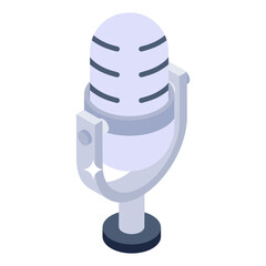 Wall Mural - 
Singing device icon, isometric design of mic

