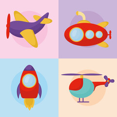 Poster - four transport icons